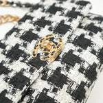 CHANEL Handbag 20S Ecru Black & White Tweed Quilted 19 Flap Small Mixed Hardware -Knockoff
