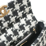 CHANEL Handbag 20S Ecru Black & White Tweed Quilted 19 Flap Small Mixed Hardware -Knockoff
