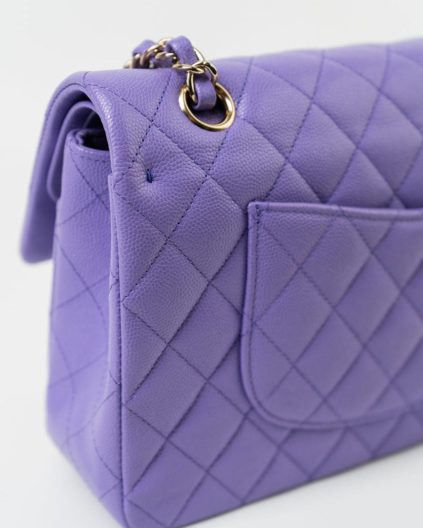 CHANEL Handbag 20S Purple Caviar Quilted Classic Flap Medium -Knockoff
