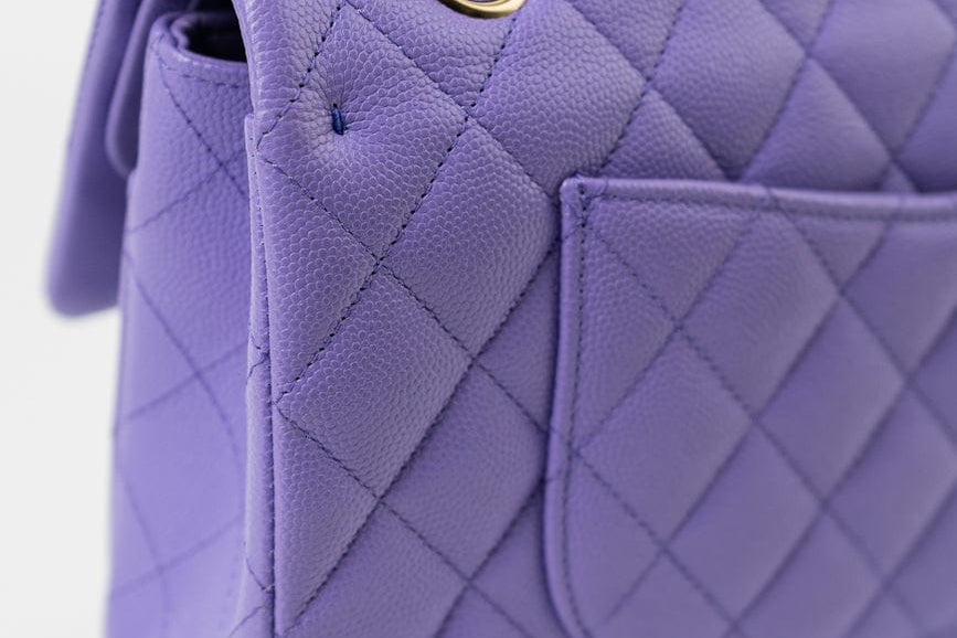 CHANEL Handbag 20S Purple Caviar Quilted Classic Flap Medium -Knockoff
