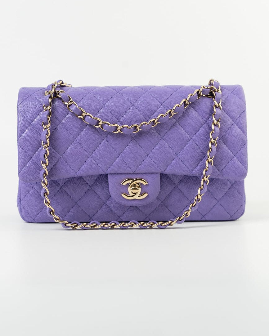 CHANEL Handbag 20S Purple Caviar Quilted Classic Flap Medium -Knockoff
