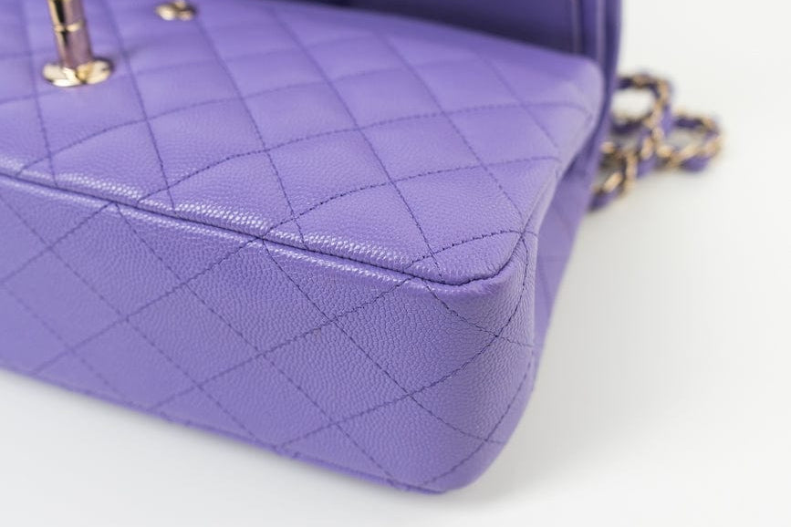 CHANEL Handbag 20S Purple Caviar Quilted Classic Flap Medium -Knockoff
