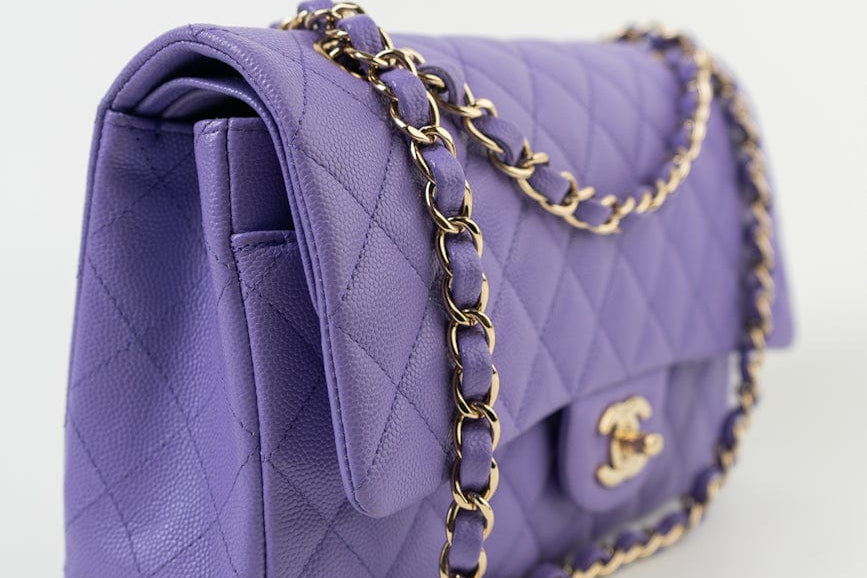 CHANEL Handbag 20S Purple Caviar Quilted Classic Flap Medium -Knockoff
