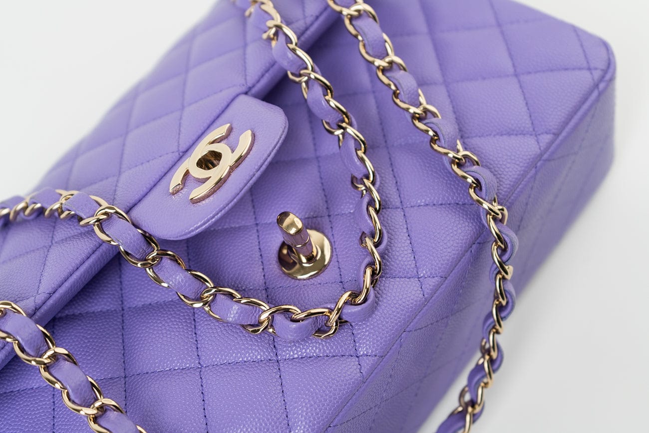 CHANEL Handbag 20S Purple Caviar Quilted Classic Flap Medium -Knockoff
