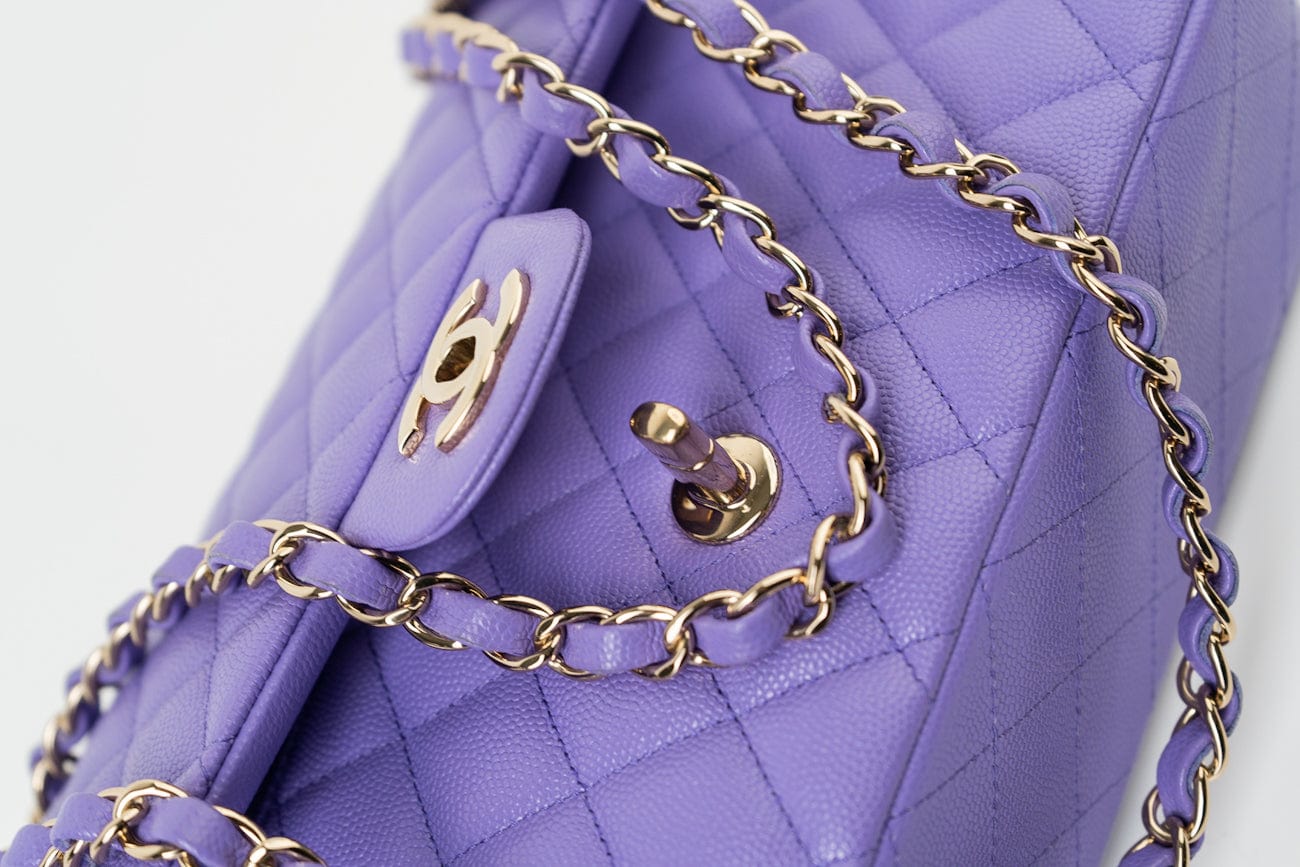 CHANEL Handbag 20S Purple Caviar Quilted Classic Flap Medium -Knockoff
