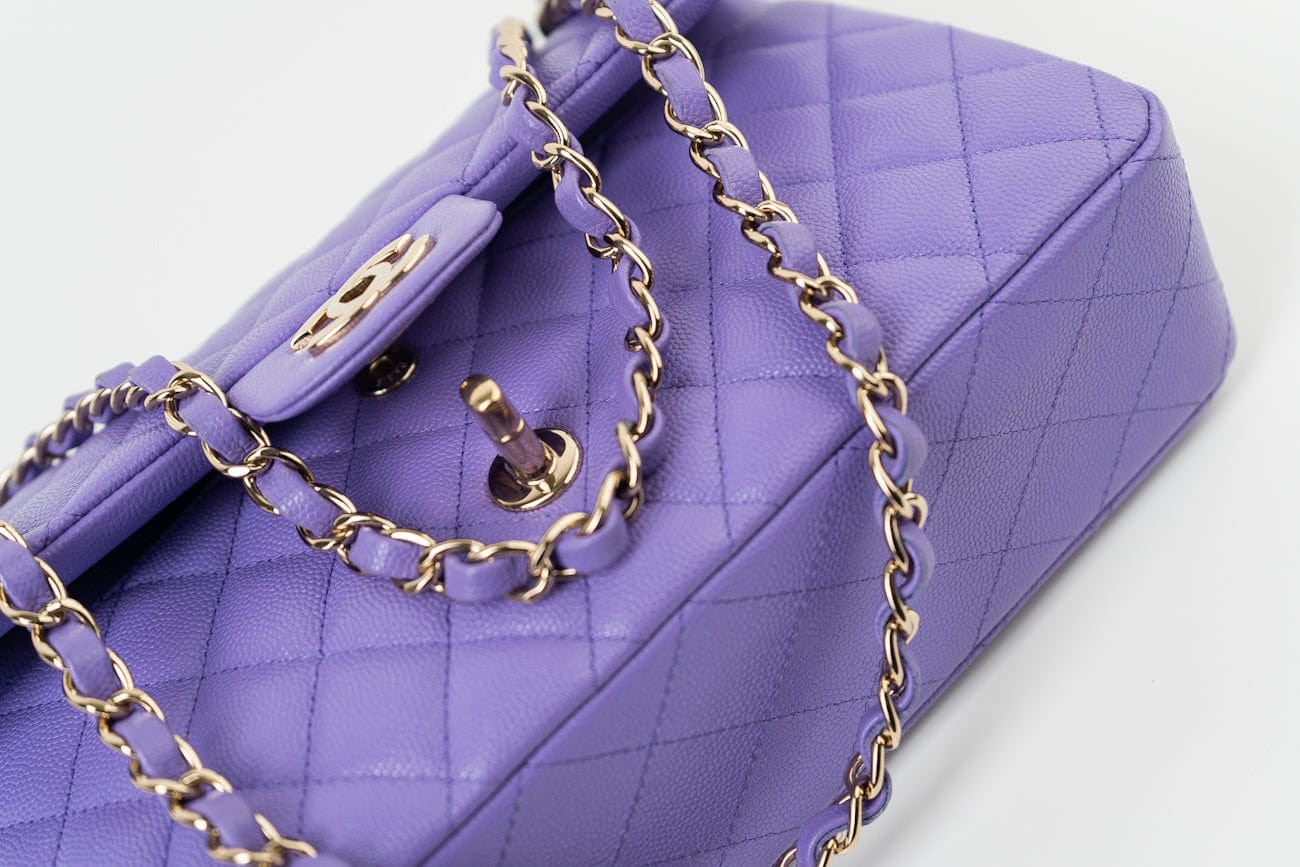 CHANEL Handbag 20S Purple Caviar Quilted Classic Flap Medium -Knockoff
