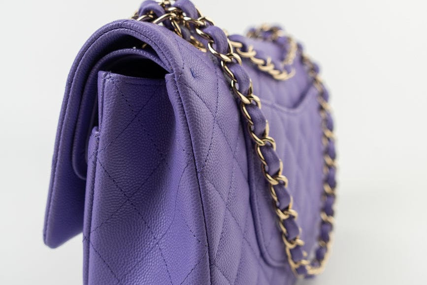 CHANEL Handbag 20S Purple Caviar Quilted Classic Flap Medium -Knockoff
