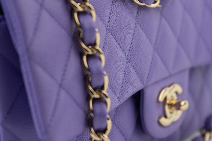 CHANEL Handbag 20S Purple Caviar Quilted Classic Flap Medium -Knockoff
