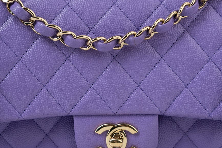 CHANEL Handbag 20S Purple Caviar Quilted Classic Flap Medium -Knockoff
