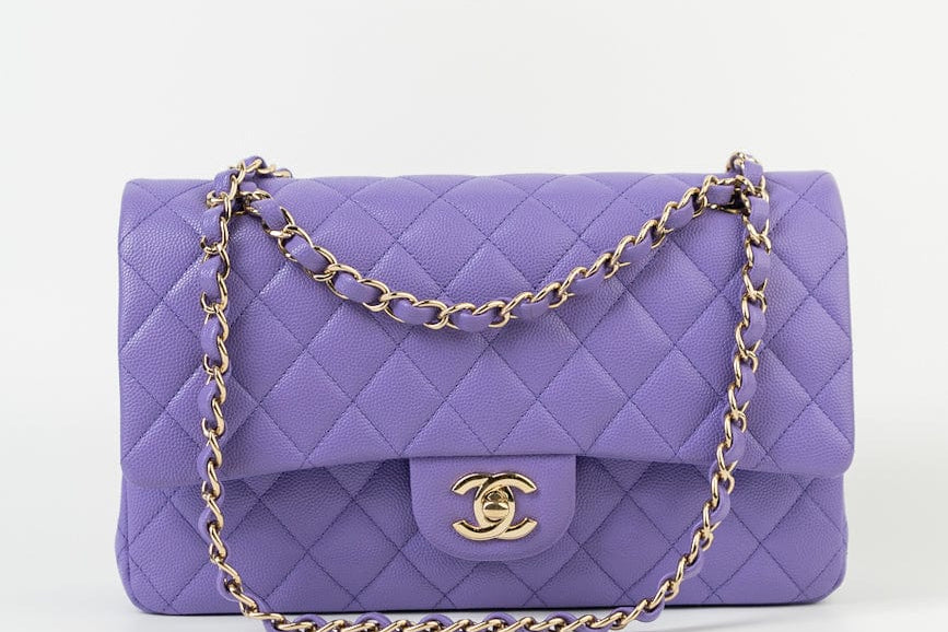 CHANEL Handbag 20S Purple Caviar Quilted Classic Flap Medium -Knockoff
