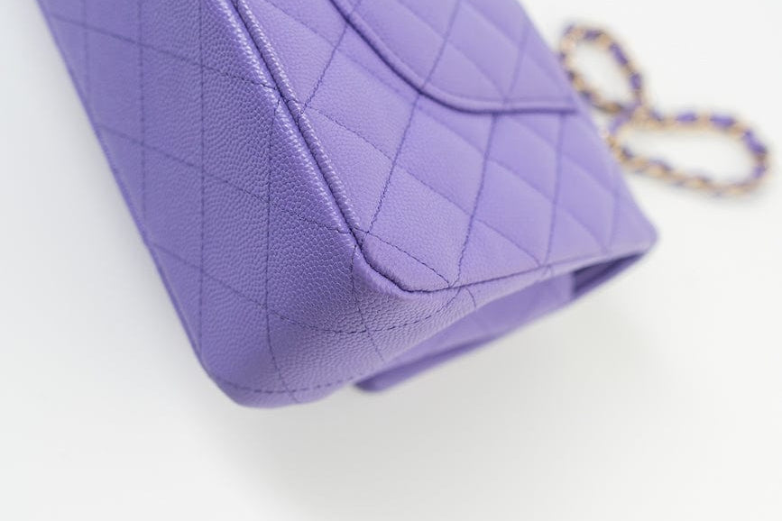 CHANEL Handbag 20S Purple Caviar Quilted Classic Flap Medium -Knockoff
