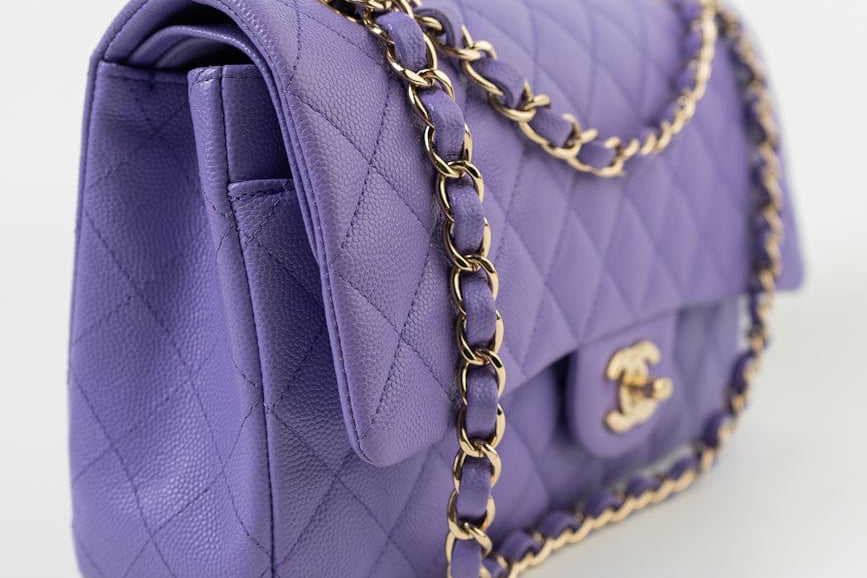 CHANEL Handbag 20S Purple Caviar Quilted Classic Flap Medium -Knockoff
