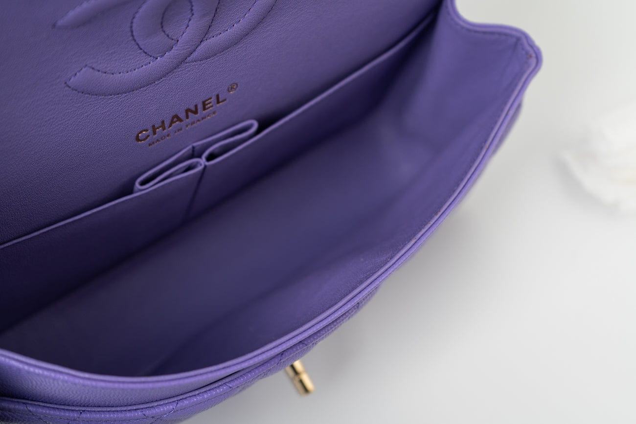 CHANEL Handbag 20S Purple Caviar Quilted Classic Flap Medium -Knockoff
