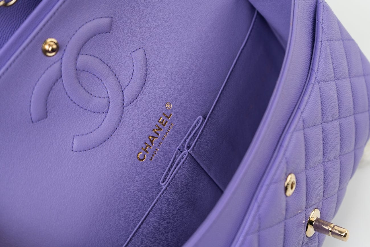 CHANEL Handbag 20S Purple Caviar Quilted Classic Flap Medium -Knockoff
