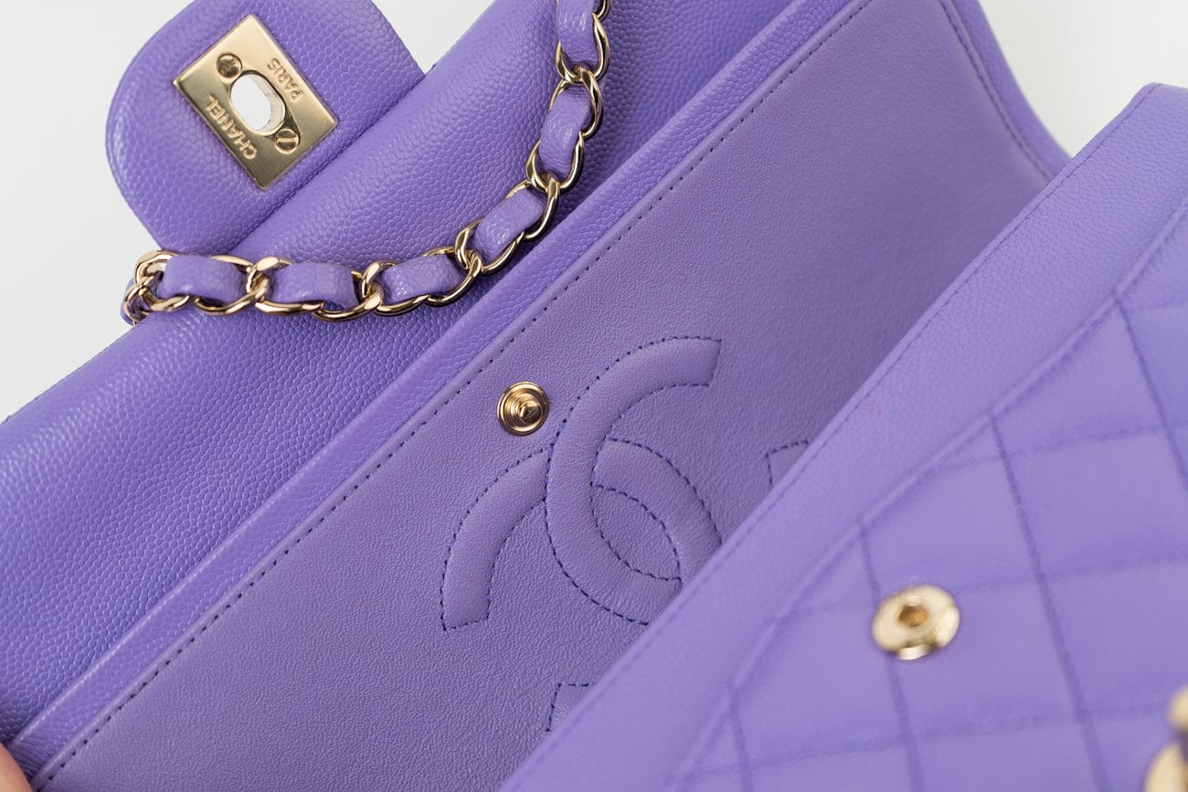 CHANEL Handbag 20S Purple Caviar Quilted Classic Flap Medium -Knockoff
