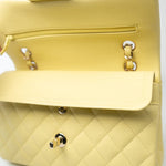 CHANEL Handbag 20S Yellow Caviar Quilted Classic Flap Small Light Gold Hardware -Knockoff
