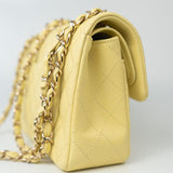 CHANEL Handbag 20S Yellow Caviar Quilted Classic Flap Small Light Gold Hardware -Knockoff
