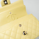 CHANEL Handbag 20S Yellow Caviar Quilted Classic Flap Small Light Gold Hardware -Knockoff
