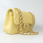 CHANEL Handbag 20S Yellow Caviar Quilted Classic Flap Small Light Gold Hardware -Knockoff
