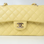 CHANEL Handbag 20S Yellow Caviar Quilted Classic Flap Small Light Gold Hardware -Knockoff
