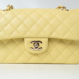 CHANEL Handbag 20S Yellow Caviar Quilted Classic Flap Small Light Gold Hardware -Knockoff
