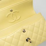 CHANEL Handbag 20S Yellow Caviar Quilted Classic Flap Small Light Gold Hardware -Knockoff
