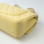 CHANEL Handbag 20S Yellow Caviar Quilted Classic Flap Small Light Gold Hardware -Knockoff
