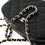 CHANEL Handbag 21A Black Caviar Quilted Camera Case Gold Hardware -Knockoff
