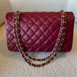 CHANEL Handbag 21A Burgundy Lambskin Quilted Classic Flap Medium LGHW -Knockoff
