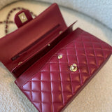 CHANEL Handbag 21A Burgundy Lambskin Quilted Classic Flap Medium LGHW -Knockoff
