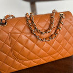 CHANEL Handbag 21A Caramel / Light Brown Caviar Quilted Classic Flap LGHW -Knockoff
