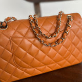 CHANEL Handbag 21A Caramel / Light Brown Caviar Quilted Classic Flap LGHW -Knockoff
