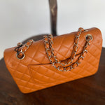 CHANEL Handbag 21A Caramel / Light Brown Caviar Quilted Classic Flap LGHW -Knockoff
