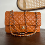 CHANEL Handbag 21A Caramel / Light Brown Caviar Quilted Classic Flap LGHW -Knockoff
