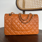 CHANEL Handbag 21A Caramel / Light Brown Caviar Quilted Classic Flap LGHW -Knockoff
