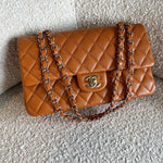 CHANEL Handbag 21A Caramel / Light Brown Caviar Quilted Classic Flap Medium LGHW -Knockoff
