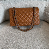 CHANEL Handbag 21A Caramel / Light Brown Caviar Quilted Classic Flap Medium LGHW -Knockoff
