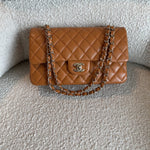 CHANEL Handbag 21A Caramel / Light Brown Caviar Quilted Classic Flap Medium LGHW -Knockoff
