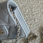 CHANEL Handbag 21A Caviar Quilted Flap Card Holder On Chain Grey -Knockoff
