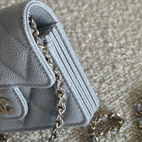 CHANEL Handbag 21A Caviar Quilted Flap Card Holder On Chain Grey -Knockoff
