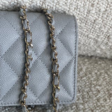 CHANEL Handbag 21A Caviar Quilted Flap Card Holder On Chain Grey -Knockoff
