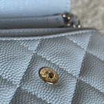 CHANEL Handbag 21A Caviar Quilted Flap Card Holder On Chain Grey -Knockoff
