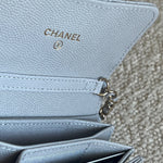 CHANEL Handbag 21A Caviar Quilted Flap Card Holder On Chain Grey -Knockoff
