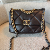 CHANEL Handbag 21A Dark Brown Lambskin Quilted 19 Flap Small MHW -Knockoff
