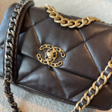 CHANEL Handbag 21A Dark Brown Lambskin Quilted 19 Flap Small MHW -Knockoff
