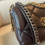 CHANEL Handbag 21A Dark Brown Lambskin Quilted 19 Flap Small MHW -Knockoff
