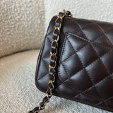 CHANEL Handbag 21A Dark Brown Lambskin Quilted Mini Rectangular Single Flap Light Gold Hardware -Knockoff
