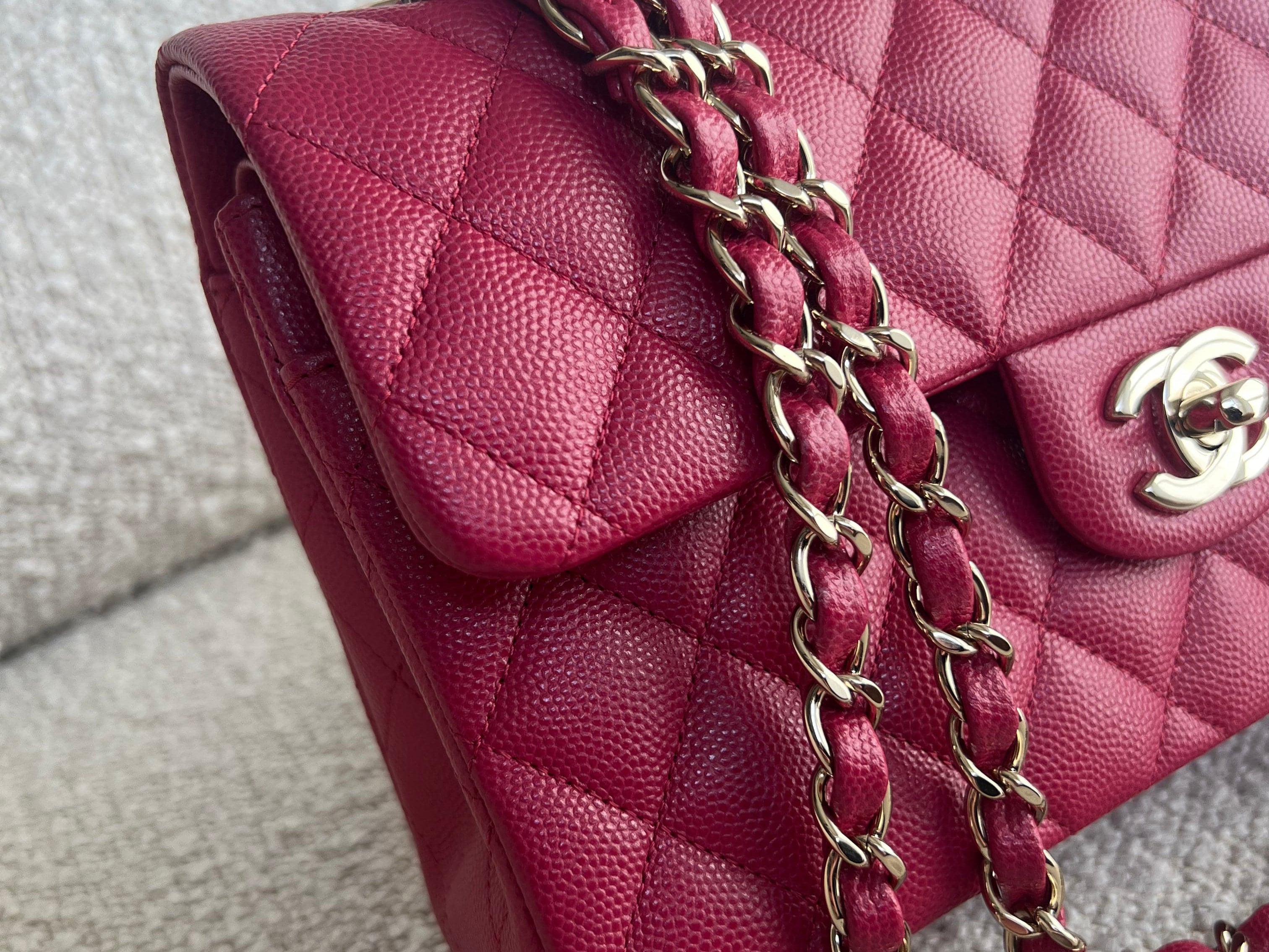 CHANEL Handbag 21A Pink Caviar Quilted Classic Flap Small -Knockoff
