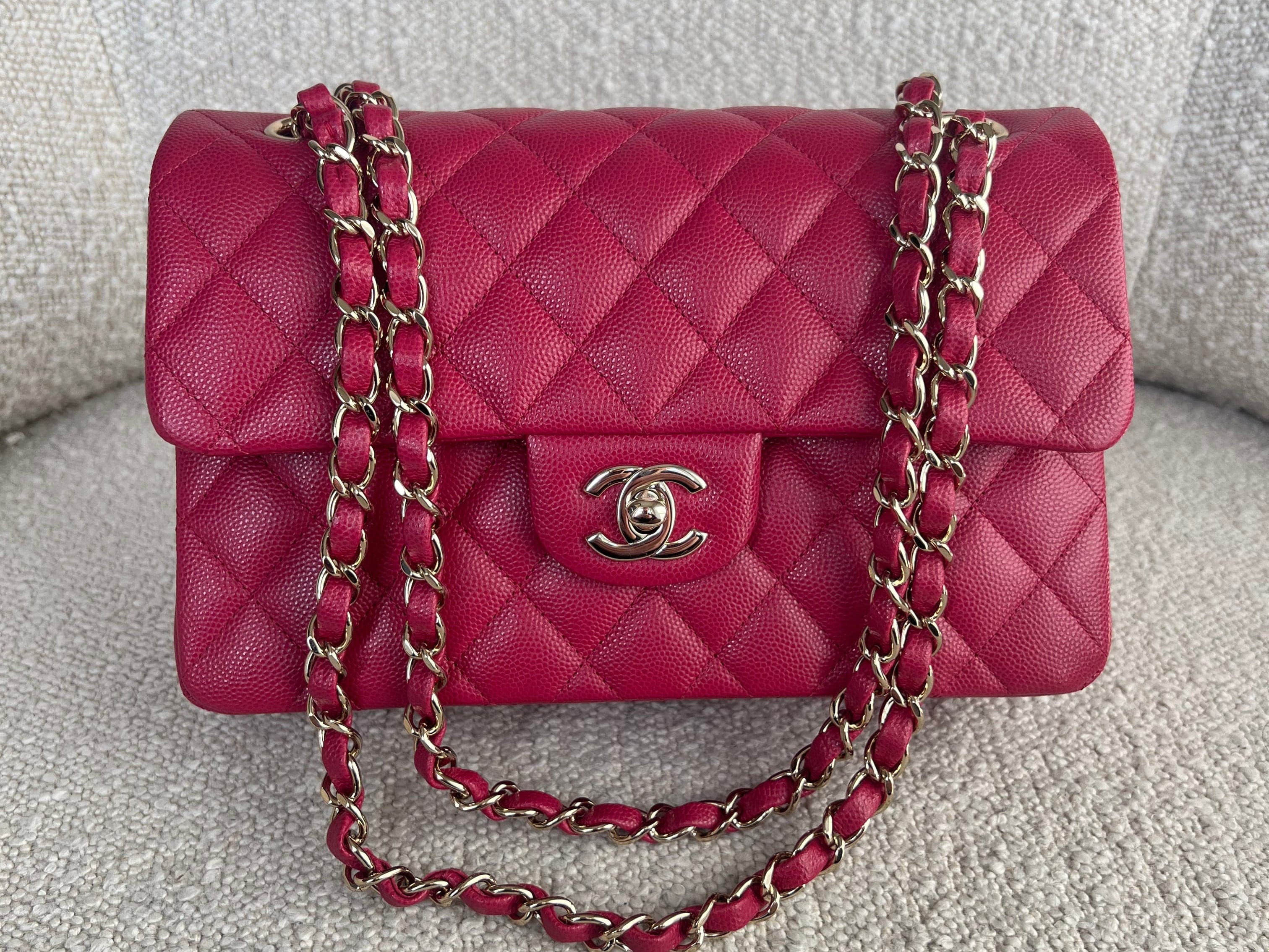 CHANEL Handbag 21A Pink Caviar Quilted Classic Flap Small -Knockoff
