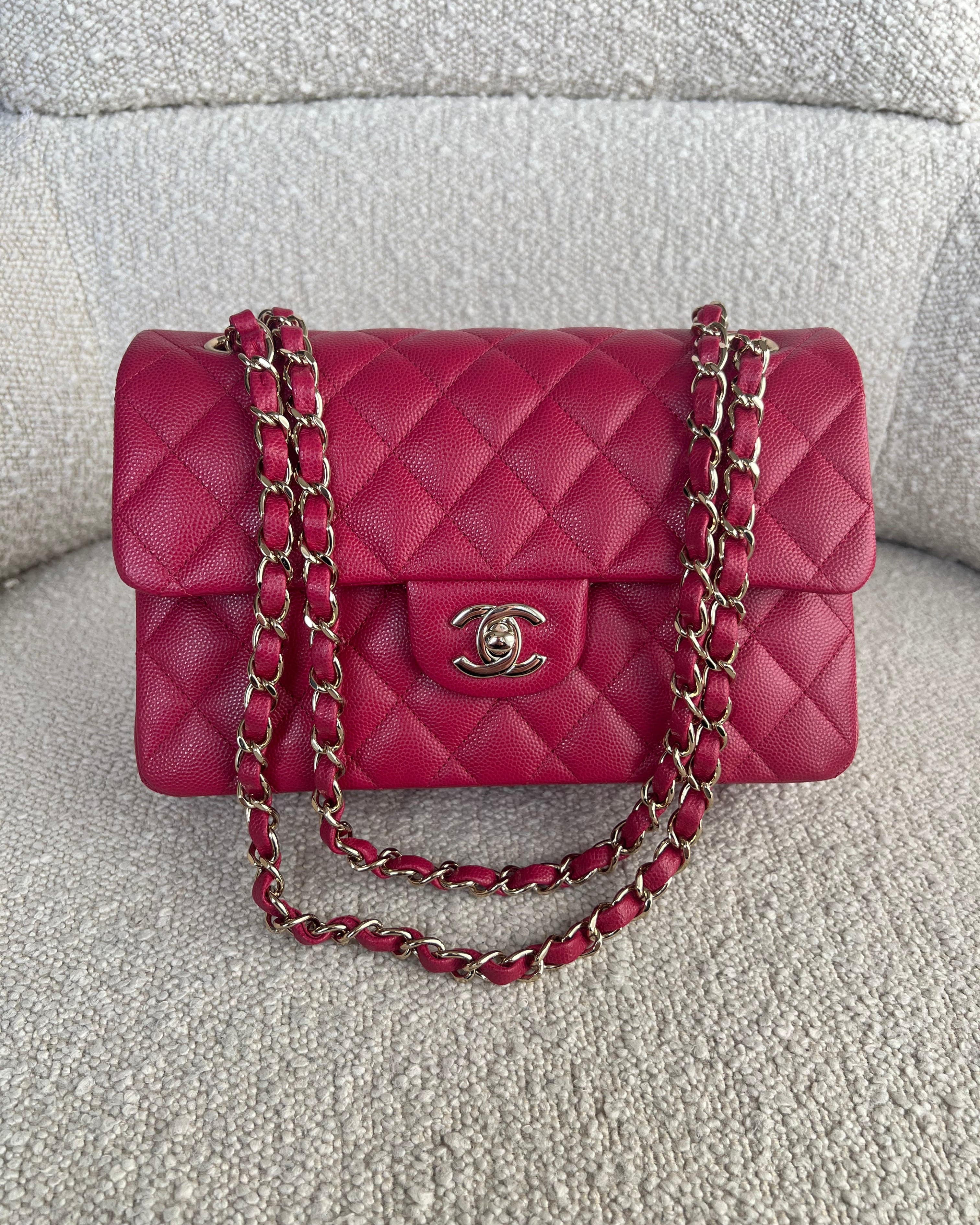 CHANEL Handbag 21A Pink Caviar Quilted Classic Flap Small -Knockoff
